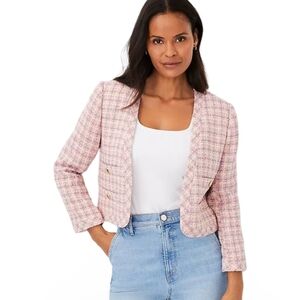 ANN TAYLOT NWT Petite Tweed Short V-Neck Jacket - 10P